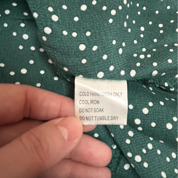 Princess Polly Green White Polka Dot Satin Mini Dress - Picture 7 of 9